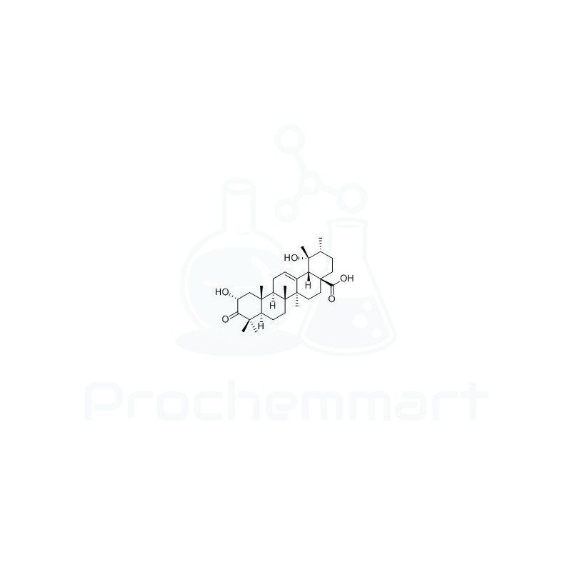 2 alpha,19 alpha-Dihydroxy-3-oxo-urs-12-en-28-oic acid | CAS 176983-21-4