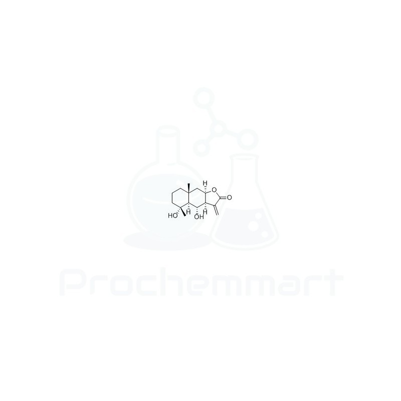 4 alpha,6 alpha-Dihydroxyeudesm-11(13)-en-12,8 beta-olide | CAS 35001-19-5