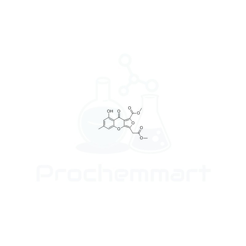 Methyl 8-hydroxy-3-(2-methoxy-2-oxoethyl)-6-methyl-9-oxo-9H-furo[3,4-b]chromene-1-carboxylate | CAS 96287-41-1