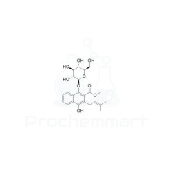 1,4-Dihydroxy-2-carbomethoxy-3-prenylnaphthalene-1-O-beta-glucopyranoside | CAS 1415729-43-9