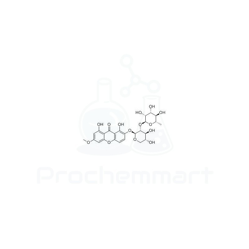 Swertianin 2-O-α-L- rhamnopyranosyl-(1→2)-β-D-xylopyranoside | CAS 136832-00-3